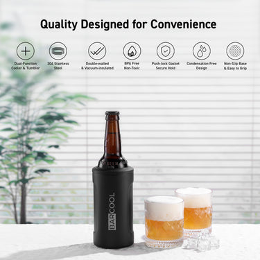 Barcool Insulated Beer Cooler and Tumbler with Opener